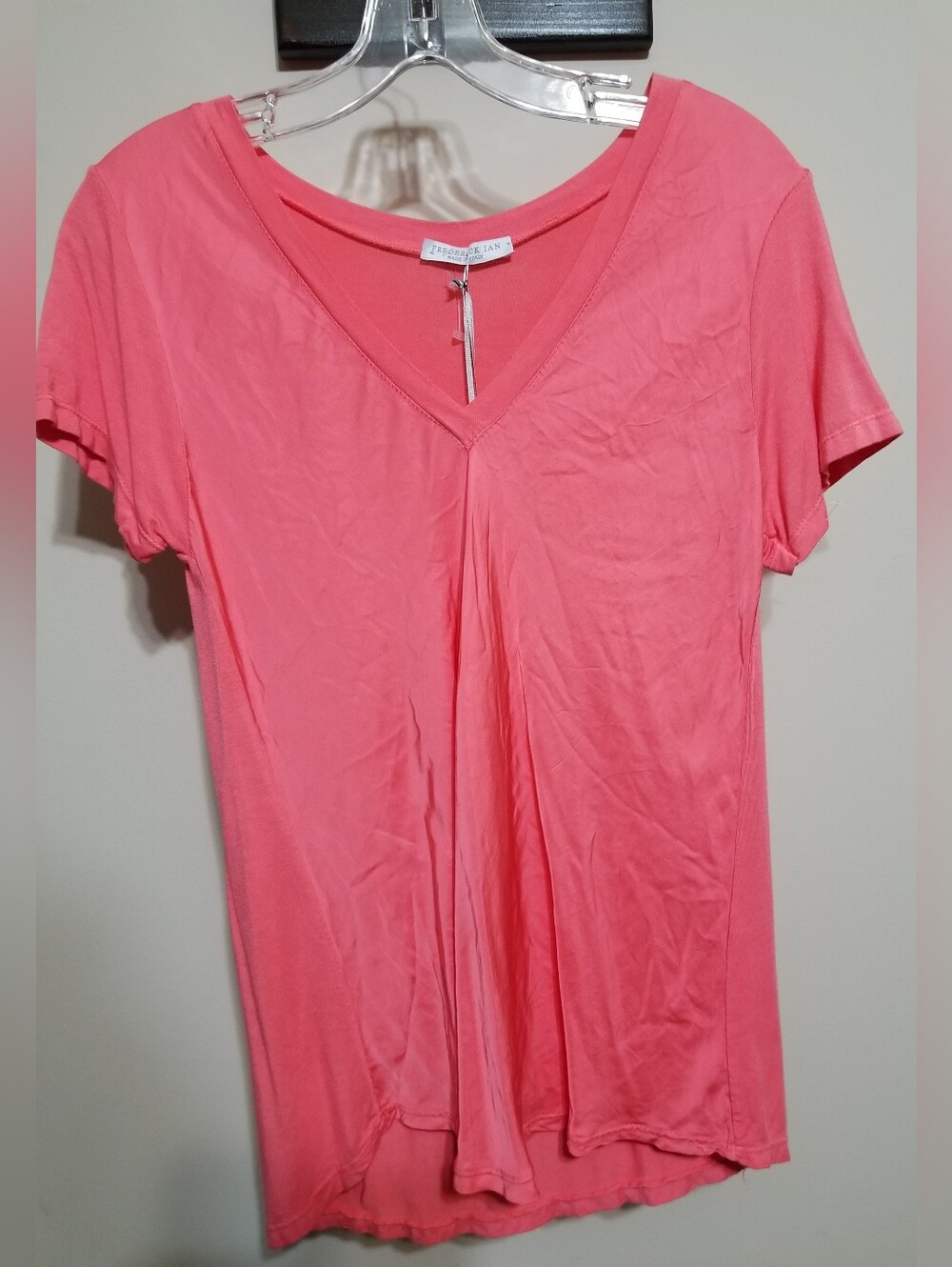 Ian Frederick Shirt Italian, Coral Top Medium Short Sleeve NWTAG